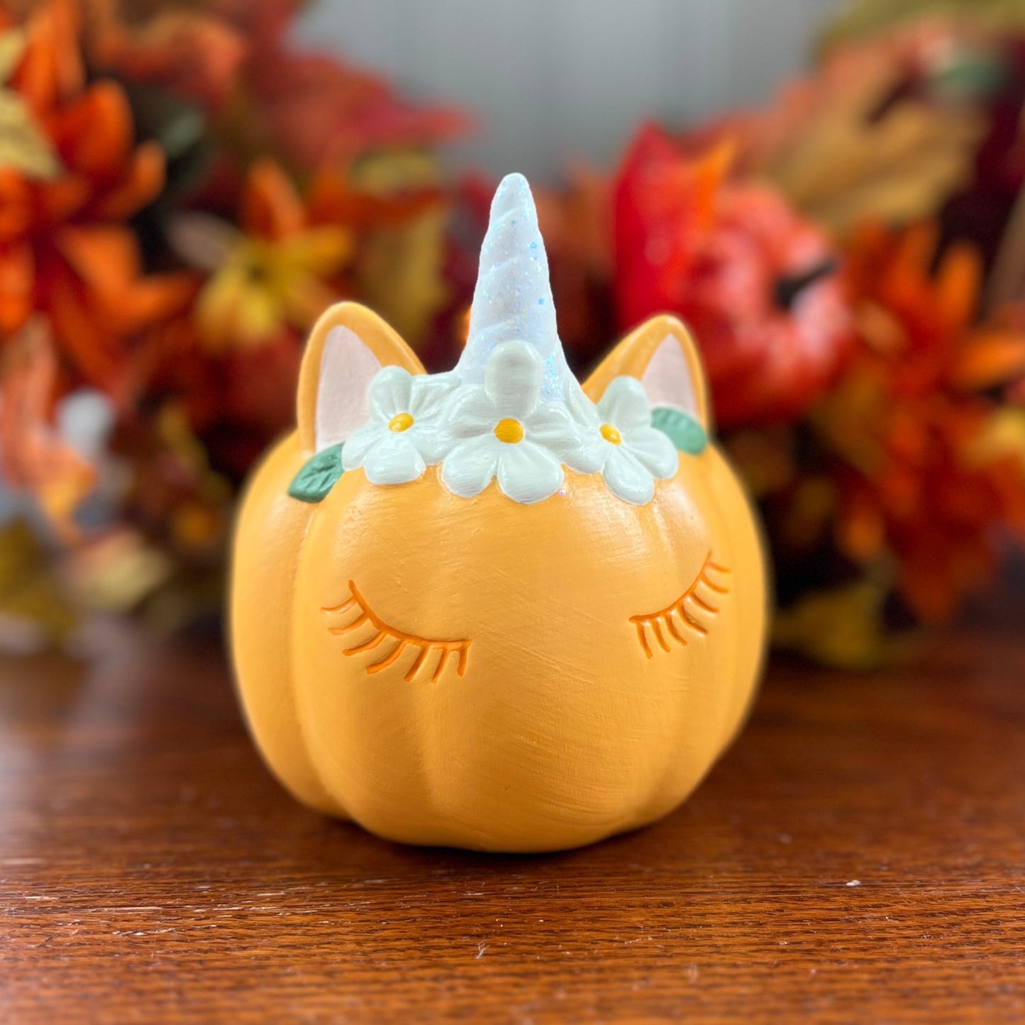 Ceramic Orange Unicorn Pumpkin