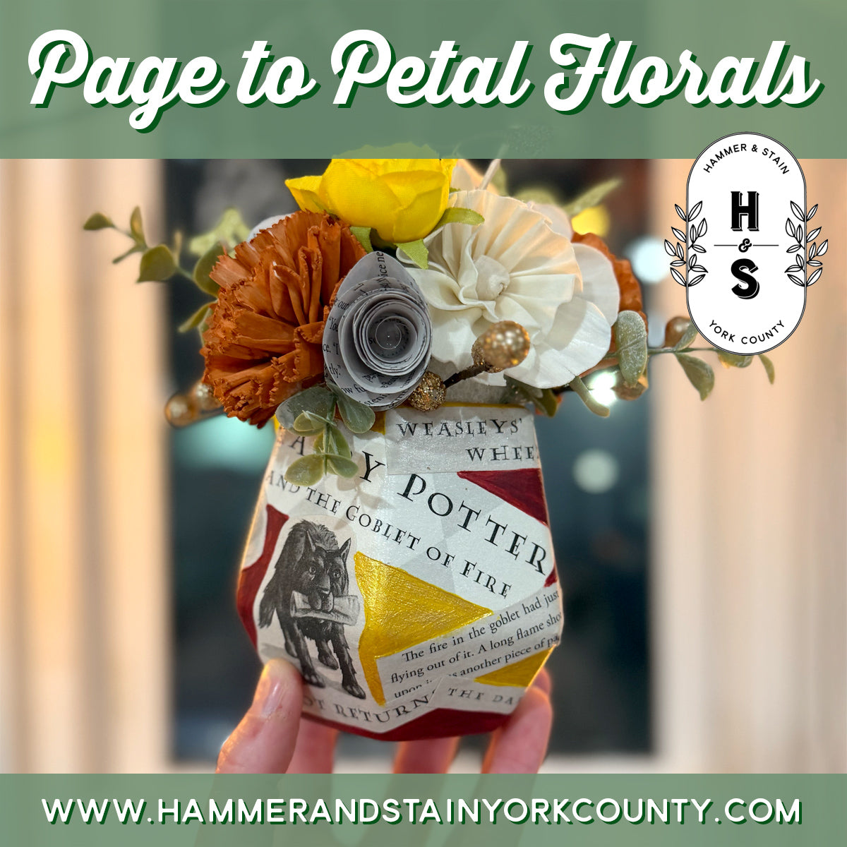 5/19/2026 - Tuesday (6pm) Page to Petal Floral Workshop! - TWEEN & TEEN FRIENDLY