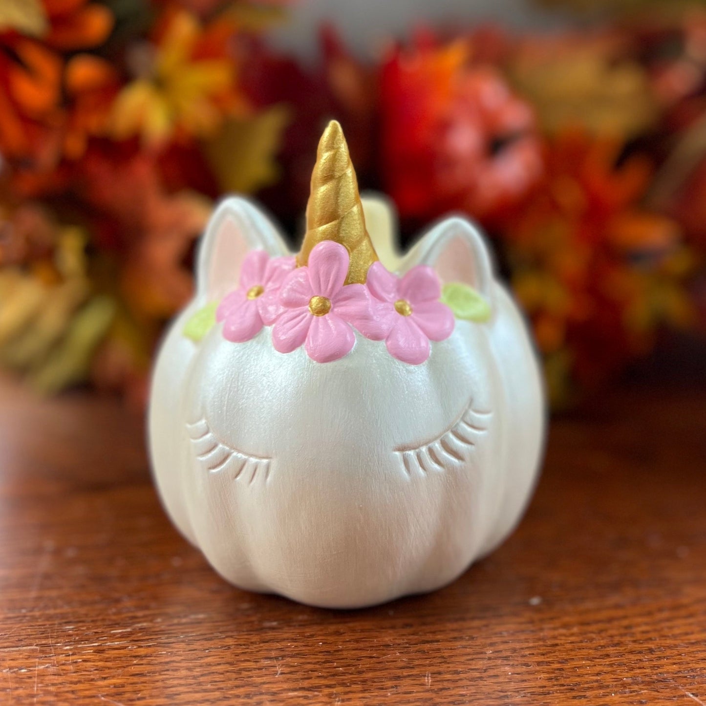 Ceramic Pearl Unicorn Pumpkin