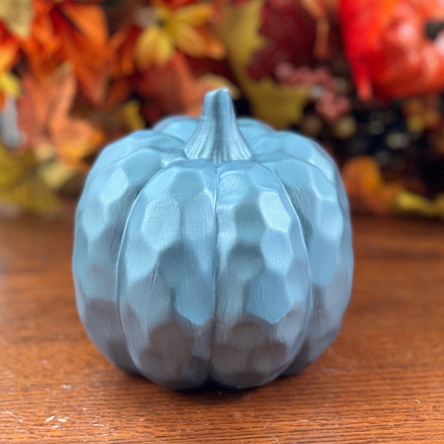 Ceramic Pewter Hammered Pumpkin