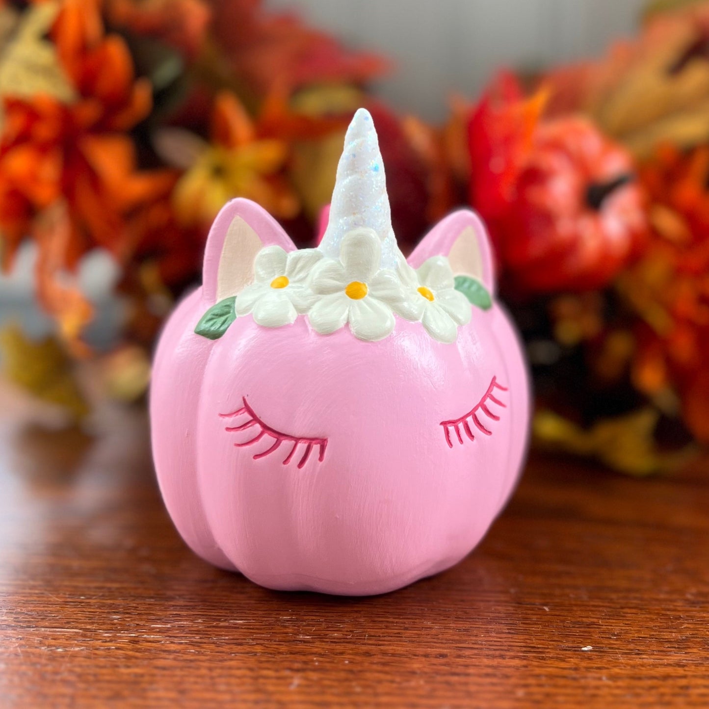 Ceramic Pink Unicorn Pumpkin