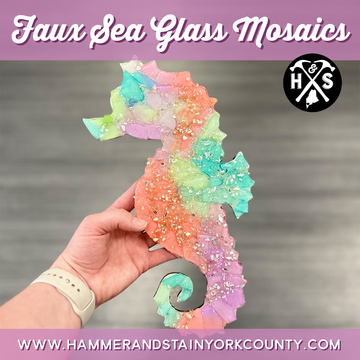 8/29/2025 - Friday (6:30 pm) Faux Sea Glass Mosaics Workshop