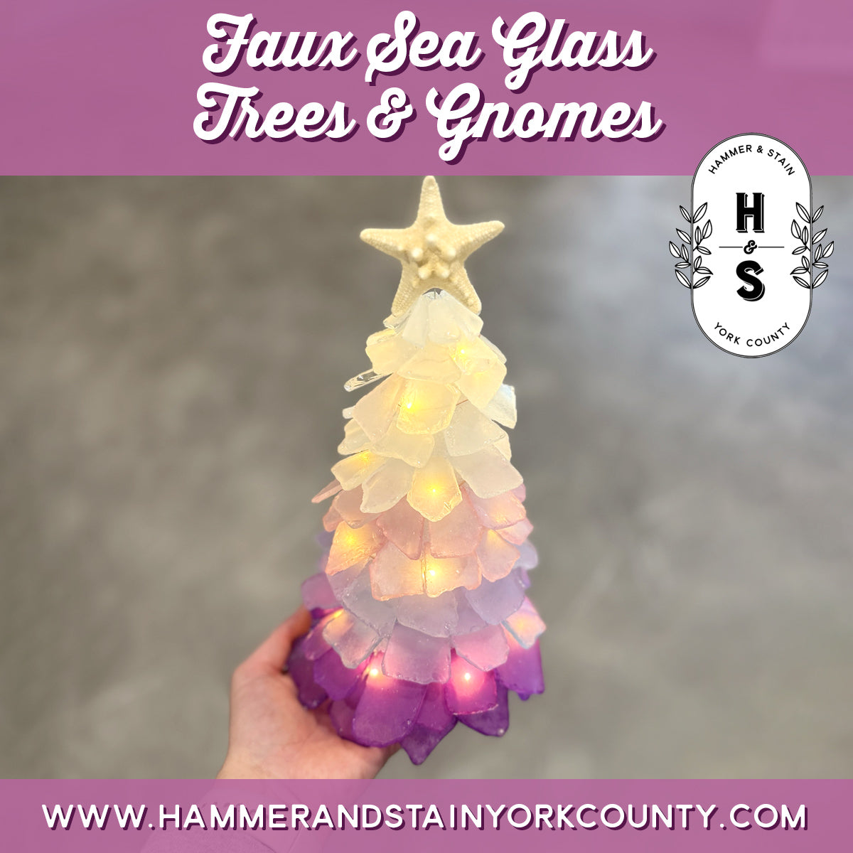 11/4/2026 - Wednesday (6pm) Faux Sea Glass Gnomes and Trees! - TEENS WELCOME!