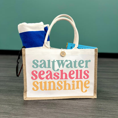 Saltwater Seashells Sunshine Button Tote