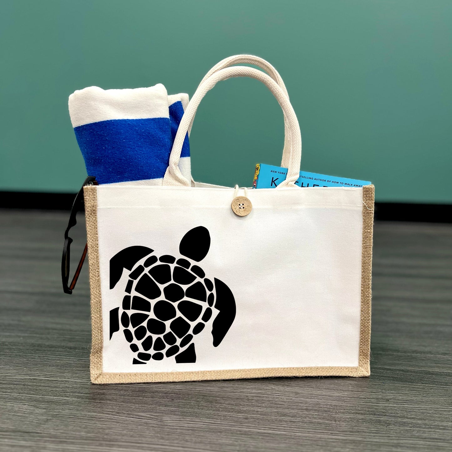 Sea Turtle Button Tote
