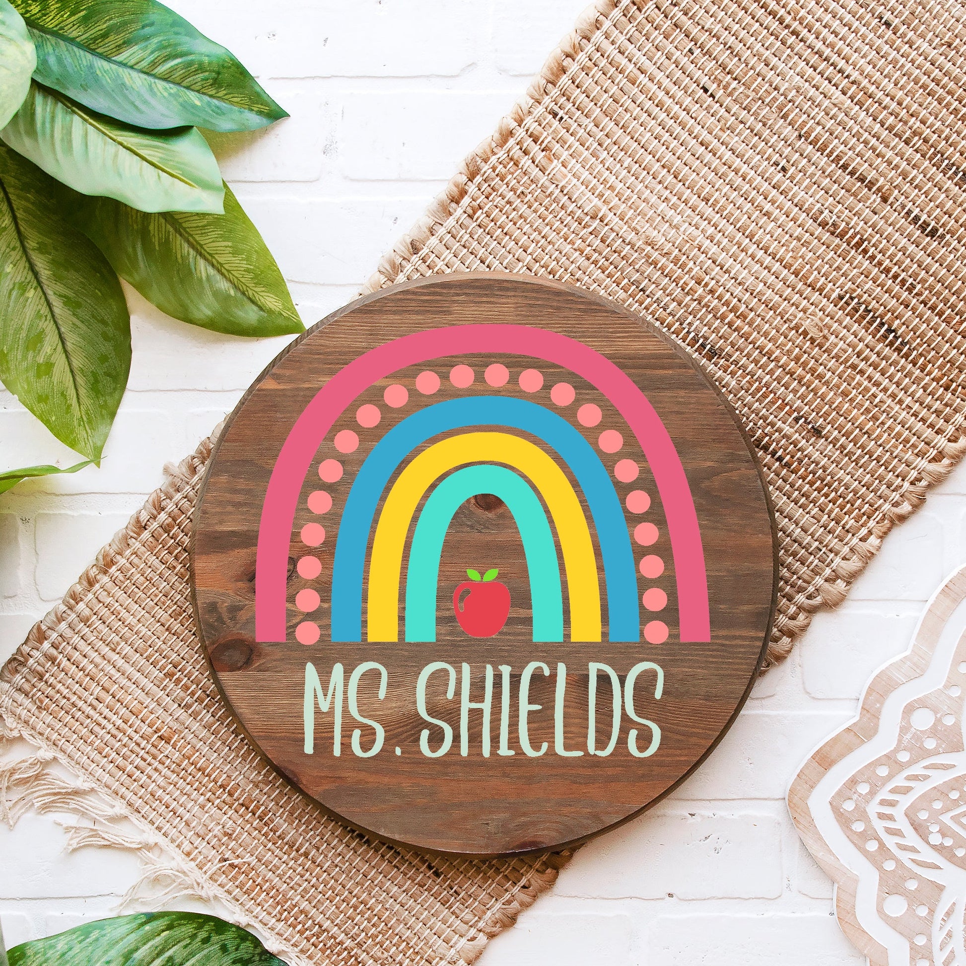 Rainbow w/ Name Round