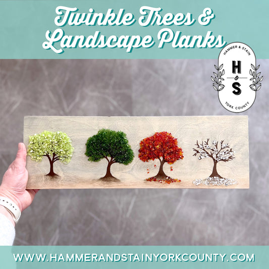 3/13/2026 - Friday (6pm) Twinkle Trees & Landscape Planks Workshop! - TEEN FRIENDLY