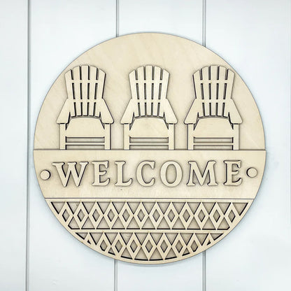 3D Welcome w/ Adirondack Chairs