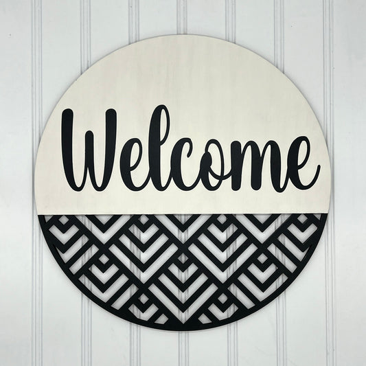 Welcome Chevron Cut-Out 12" Round