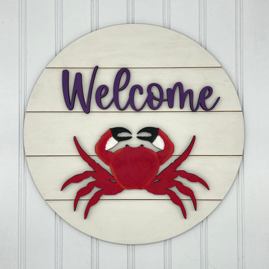 3D Welcome Crab 12" Round