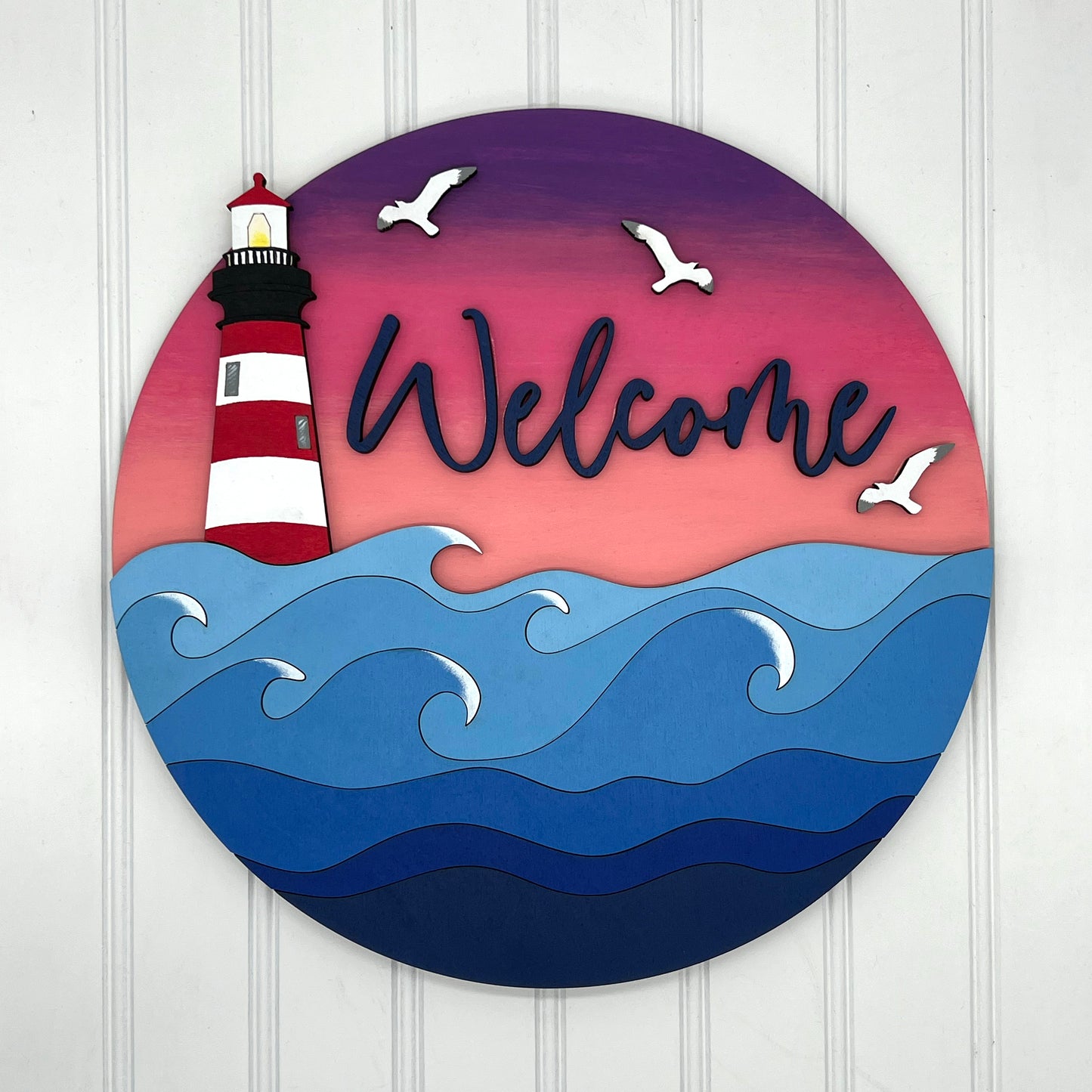 3D Welcome Lighthouse 12" Round