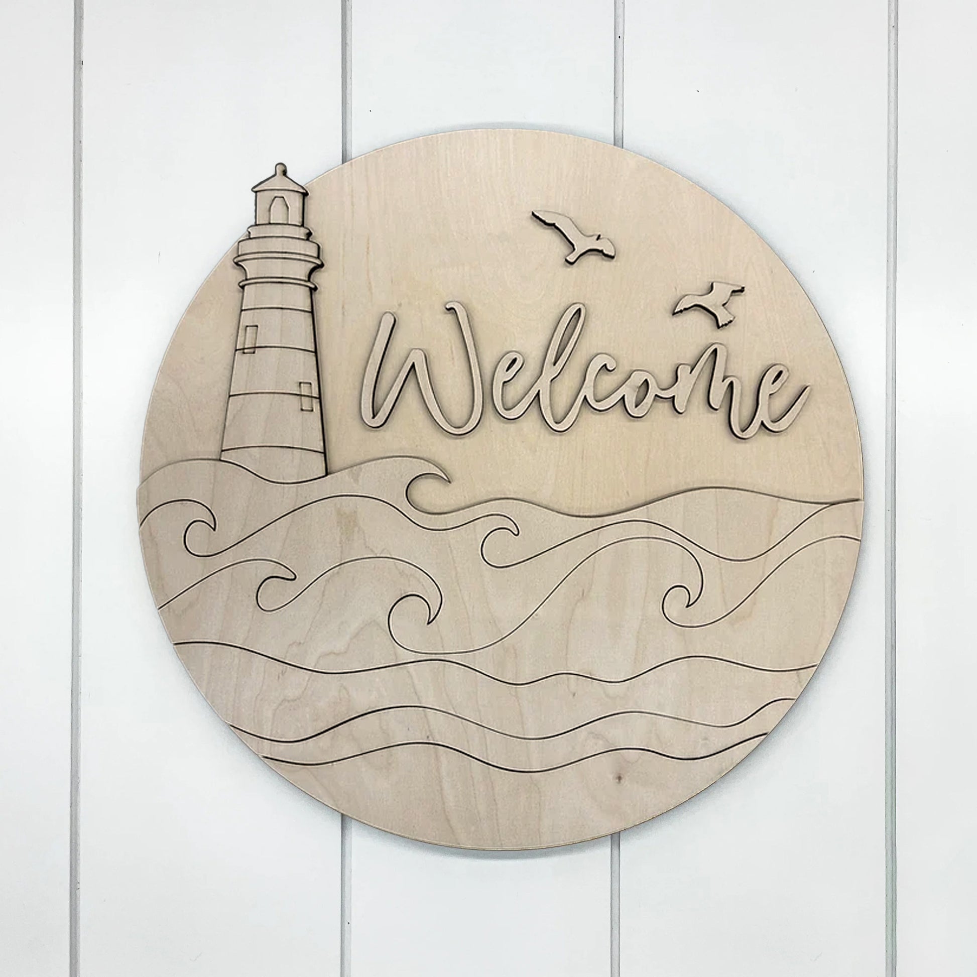 Welcome Lighthouse with Waves